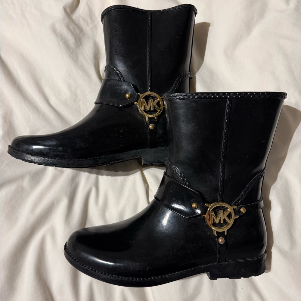 Michael Kors Rain Boots with Gold Logo